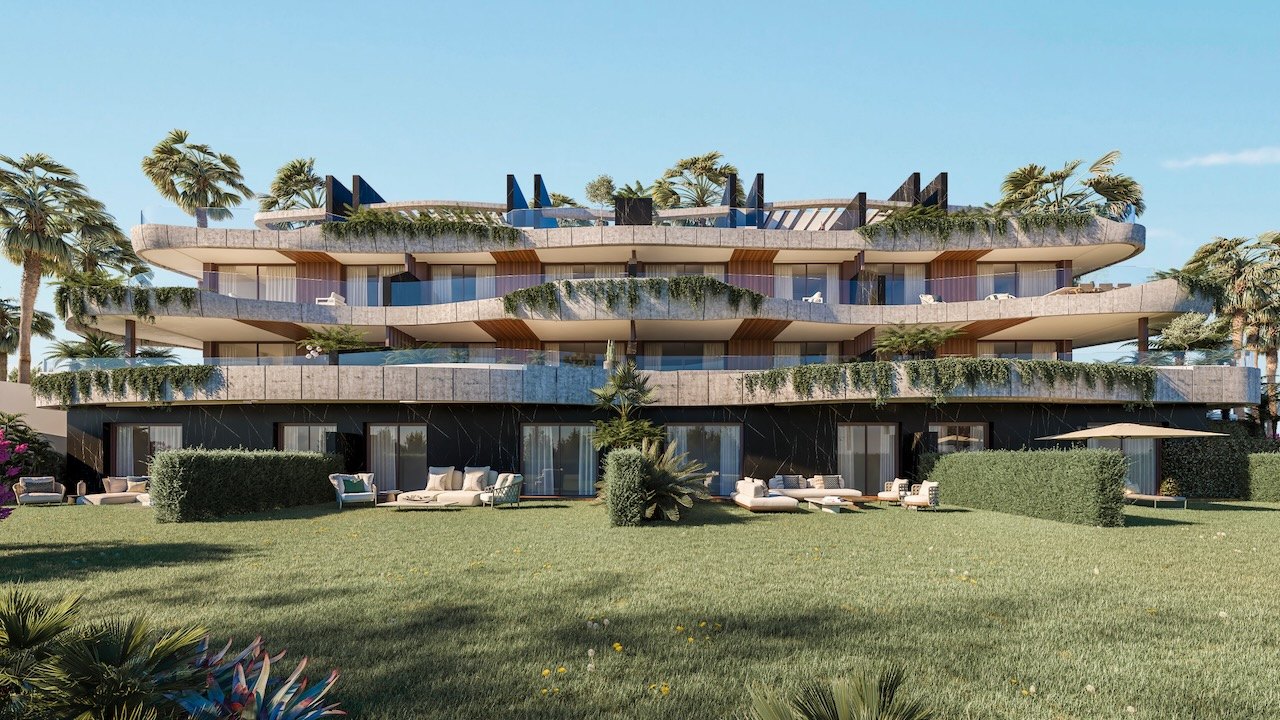 exklusivt bostadsprojekt i Elviria bestående av takvåningar med solarium och villor med privat trädgård