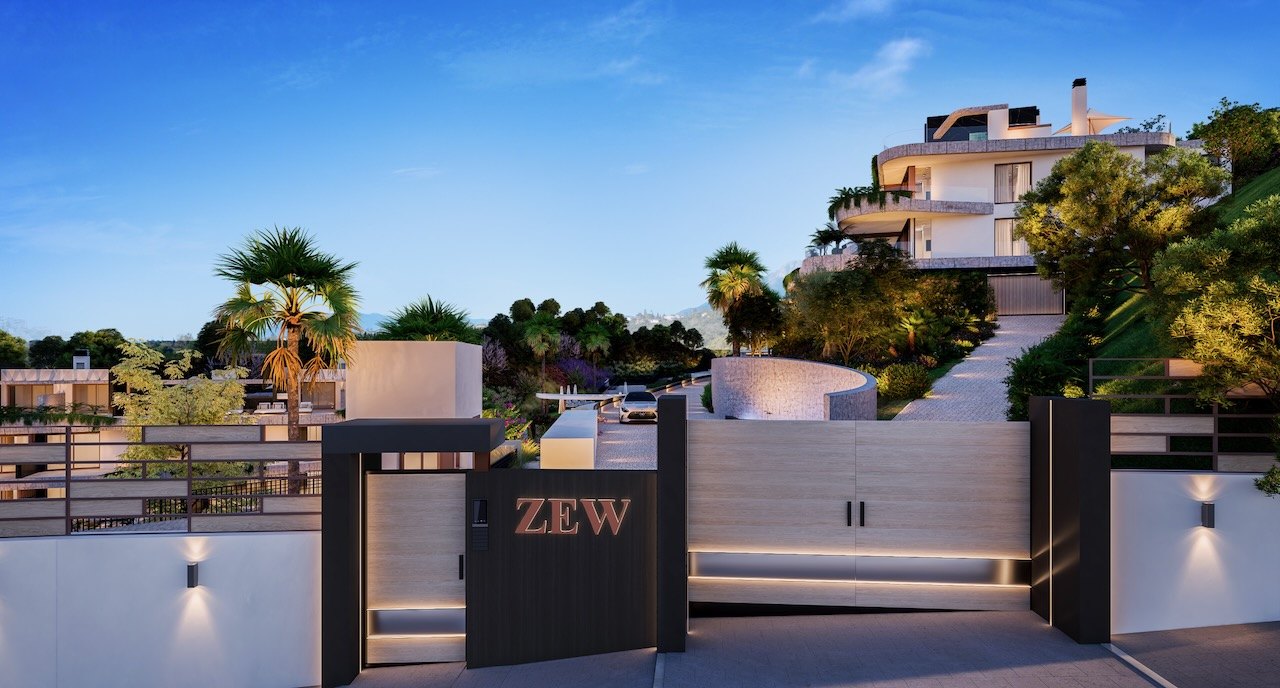 exklusivt bostadsprojekt i Elviria bestående av takvåningar med solarium och villor med privat trädgård