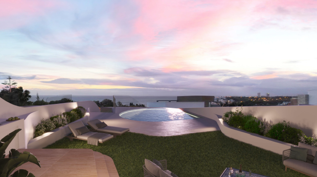 Magiskt, exklusivt och modernt komplex med havsutsikt och privat pool i Marbella