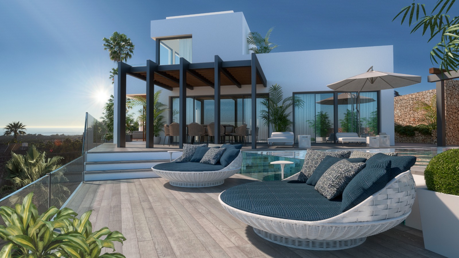 Hermosa villa en Elviria con vistas al mar que enamoran.